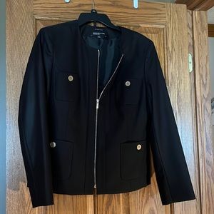 Black blazer w/ gold zipper and buttons